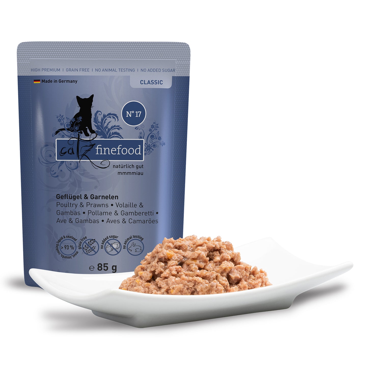 catz finefood CLASSIC No.17 – poultry & prawns (85g x 16)