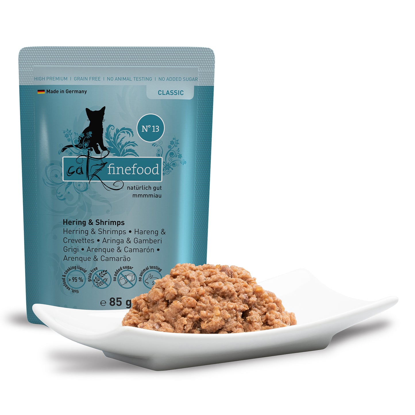 catz finefood CLASSIC No.13 – herring & shrimp (85g x 16)