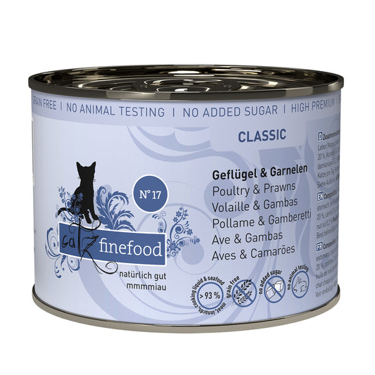 catz finefood CLASSIC No.17 – poultry & prawns (200g x 6)